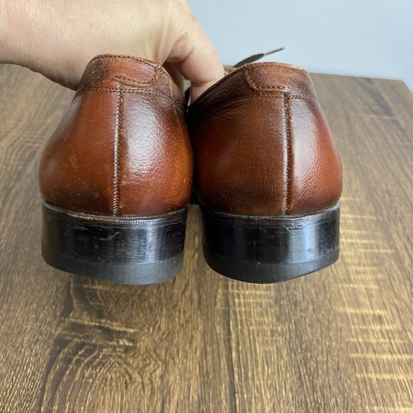 Florsheim Derby Dress Shoes Men\'s 11B Apron Toe Lace Up Brown Cherry Leather